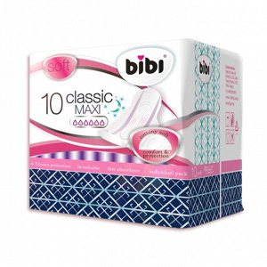 Прокладки "BIBI" Classic Maxi Soft, 6 капель, 10 шт.