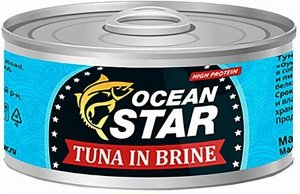 Тунец Ocean Star рубленый в с/соку 160г ж/б ключ Таиланд