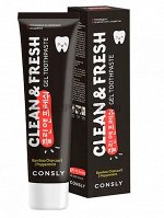 Сonsly Clean Fresh Гелевая зубная паста с бамбуковым углем и перечной мятой, 105 гр
