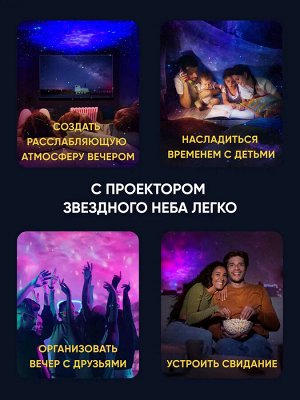 Проектор звездного неба Astronaut Projector Light Starry Sky Космонавт, Колонка, ночник детский для сна, настольный светильник, светодиодный, лазерный режим, разные проекции, пульт управления, белый