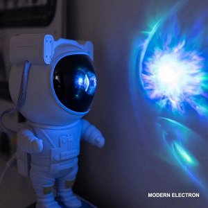 Проектор звездного неба Goodly Starry Sky Projector Космонавт, ночник детский для сна, настольный светильник, светодиодный, лазерный режим, несколько проекций, пульт управления, белый