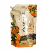 Средство для посуды, (в мягкой упаковке с дозатором) Jeju Cleanliness , Nature, Ю.Корея, 1300 г