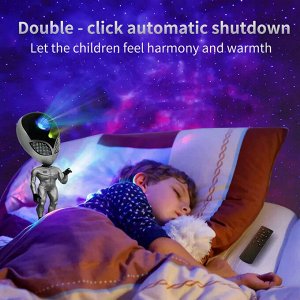 Проектор звездного неба Alien Star Sky Projector Пришелец, ночник детский для сна, настольный светильник, светодиодный, лазерный режим, 8 проекций, пульт управления, повторение голоса