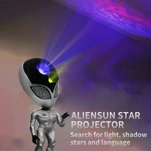 Проектор звездного неба Aliensun Star Projector Пришелец, ночник детский для сна, настольный светильник, светодиодный, лазерный режим, несколько проекций, пульт управления, повторение голоса