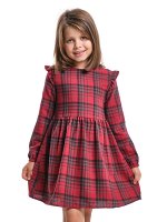 Платье для девочки клетка (104-122см) UD 8050-1(2) красная/синяя клетка