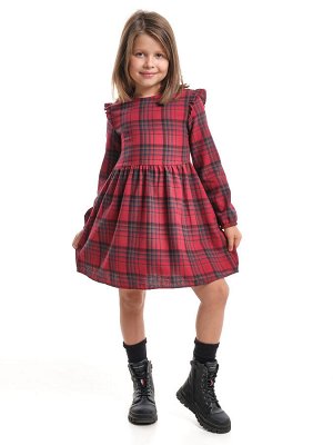 Mini Maxi Платье для девочки клетка (104-122см) UD 8050-1(2) красная/синяя клетка