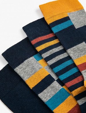 Комплект мужских носков из 4 предметов с геометрическим узором, разноцветные