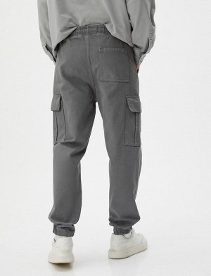 Моющиеся брюки-карго с карманами для бега, удобный вырез на талии, кружево