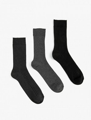 Комплект мужских носков из трех предметов, разноцветные, текстурированные
