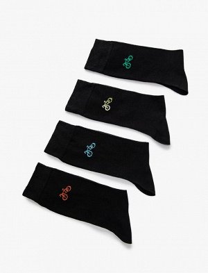 Комплект мужских носков из 4 предметов с велосипедным принтом