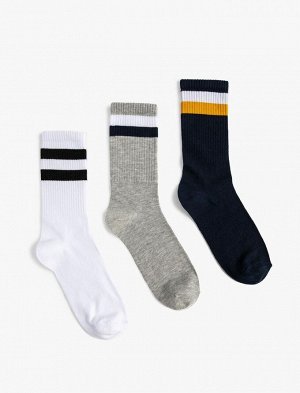 Мужской комплект носков из трех предметов, разноцветный