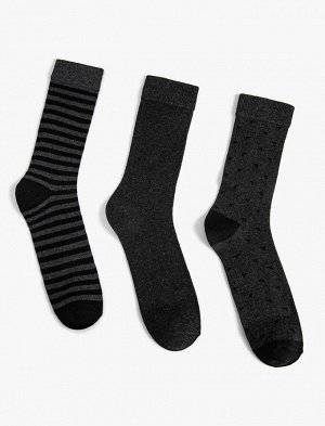 Комплект мужских носков в полоску из трех предметов