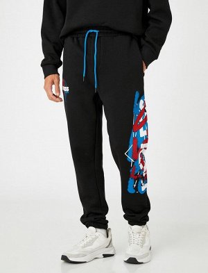 Базовые спортивные штаны Jogger с кружевом на талии и карманами с принтом