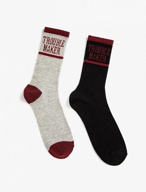 Мужские носки из двух предметов с надписью