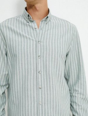 Спортивная рубашка Slim Fit на пуговицах с классическим воротником из смесовой вискозы