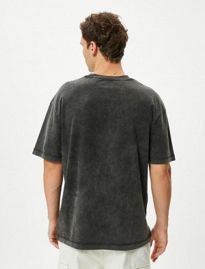 Моющаяся футболка Oversize с коротким рукавом и круглым вырезом