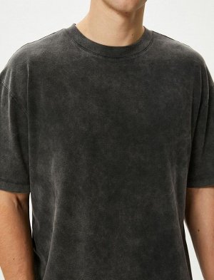 Моющаяся футболка Oversize с коротким рукавом и круглым вырезом
