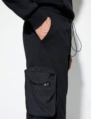 Спортивные брюки-джоггеры с карманами и кружевной талией