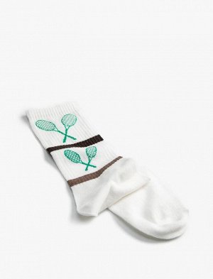 Мужские базовые теннисные носки с вышивкой