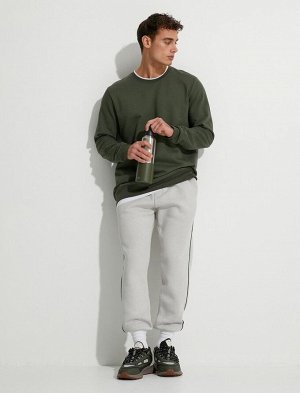 Спортивные штаны Jogger с кружевом на талии и карманами в полоску с принтом