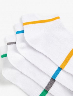 Мужские носки из четырех частей в полоску с детальной отделкой
