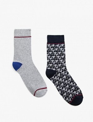 Мужские носки-двойки с геометрическим рисунком