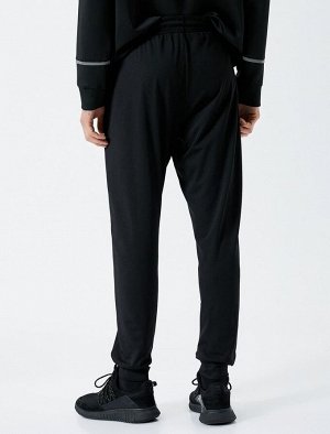 Спортивные брюки Jogger с кружевной талией и карманом с надписью и принтом