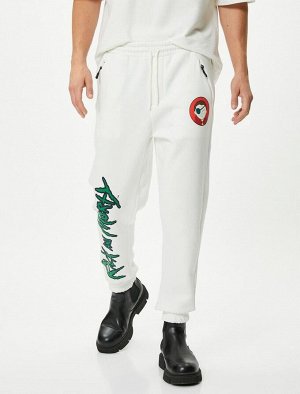 Спортивные штаны «Рик и Морти» с кружевным поясом и лицензионным принтом