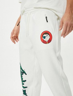 Спортивные штаны «Рик и Морти» с кружевным поясом и лицензионным принтом