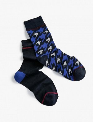 Мужские носки-двойки с геометрическим узором