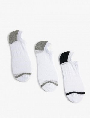 Мужские носки-пинетки, комплект из трех предметов, цветные блоки