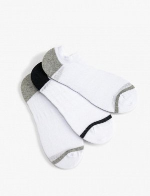 Мужские носки-пинетки, комплект из трех предметов, цветные блоки
