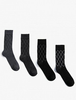 Мужские носки из 4 предметов в клетку