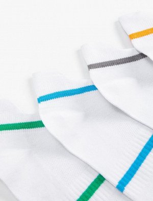Комплект мужских носков-ботинок из 4 предметов, текстурированный, с полосками