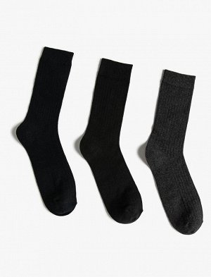 Комплект мужских базовых носков из трех предметов, разноцветный