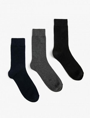 Комплект мужских носков из трех предметов, базовые, разноцветные