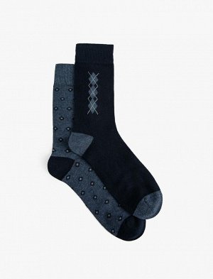 Комплект мужских носков из 2 предметов с минимальным рисунком