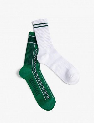 KOTON Комплект мужских носков из 2 предметов с геометрическим узором