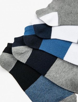 Мужские носки-пинетки, набор из 5 предметов, цветные блоки