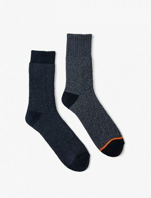 Мужской комплект из 2 толстых носков в обертке, разноцветный