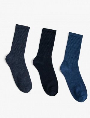 Комплект мужских базовых носков из трех предметов, разноцветный
