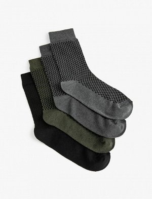Комплект мужских носков из 4 предметов с геометрическим узором