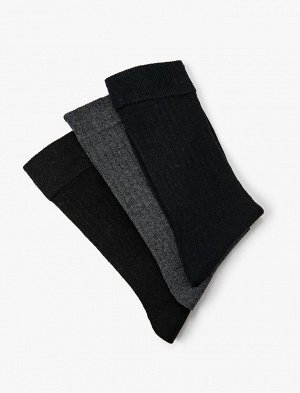 Мужской комплект носков из трех предметов с текстурой, разноцветный