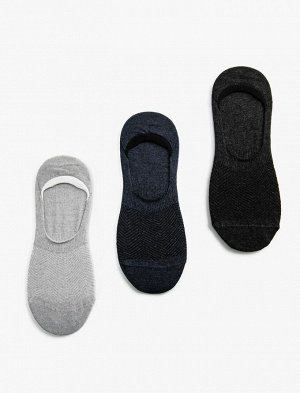 Мужские базовые носки-кеды из трех предметов, разноцветные