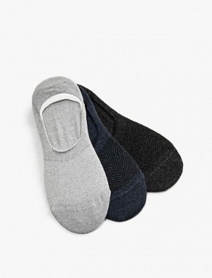 Мужские базовые носки-кеды из трех предметов, разноцветные