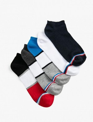 Мужские базовые носки-пинетки из 5 предметов, разноцветные с рисунком