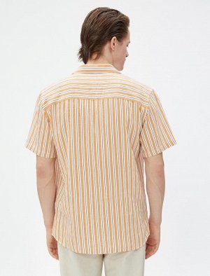 Летняя рубашка с отложным воротником на пуговицах и коротким рукавом