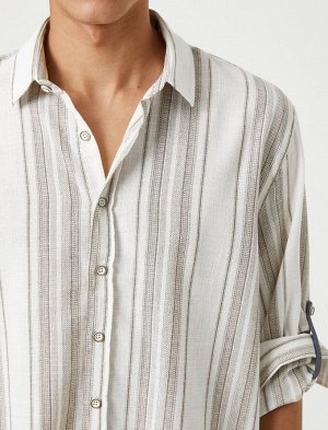 Базовая тканая рубашка с классическими пуговицами на воротнике