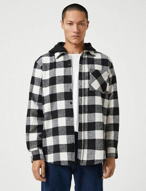 Рубашка Lumberjack с капюшоном, длинными рукавами и карманами
