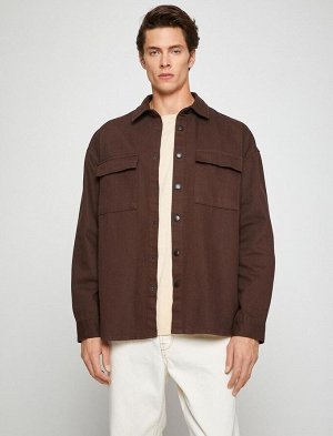 Базовая куртка-рубашка с карманами с принтом и застежками-кнопками